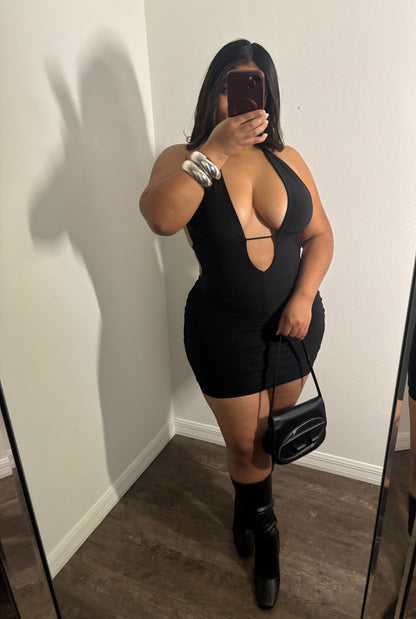 SERENE BLACK MINI DRESS