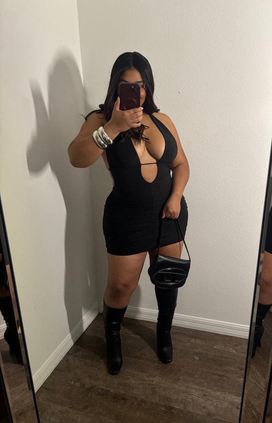 SERENE BLACK MINI DRESS